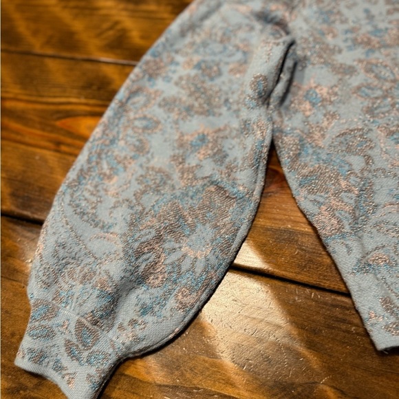 Anthropologie Beatriz Mock Neck Sweater Lurex Edition Blue SilverGray Size M - Picture 7 of 13